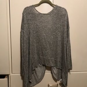 Free People Gray Open Back Sweater